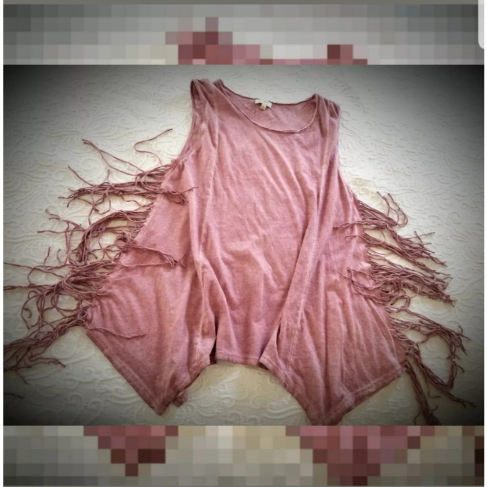 Free spirit boho hippie tunic tank top fringed Festival Summer Gypsy Fun